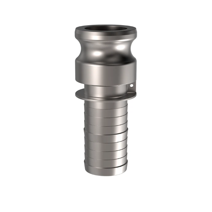 Vooraanzicht van een Camlock type E: Adapter met tule - Alfaflex